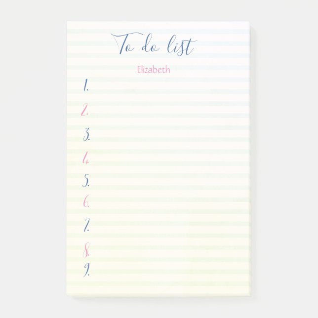 Modern Cool Stripred To Do List Post-it Notes (Front)
