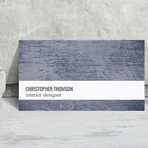 Modern Cool Texture Blue White Interior Designer Business Card