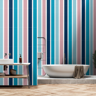 Modern Cool Tone Stripe Wallpaper