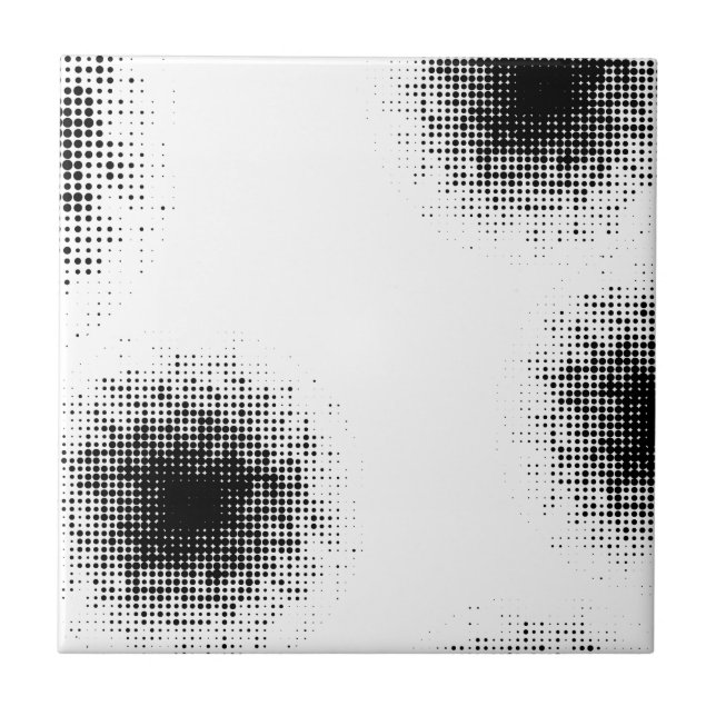 Modern, cool trendy abstract halftone dots pattern ceramic tile (Front)