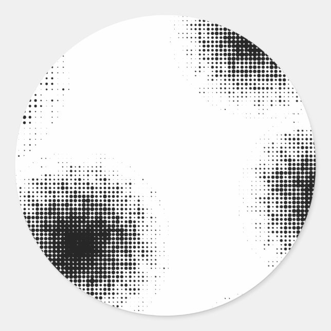 Modern, cool trendy abstract halftone dots pattern classic round sticker (Front)
