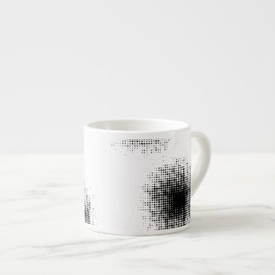 Modern, cool trendy abstract halftone dots pattern espresso cup