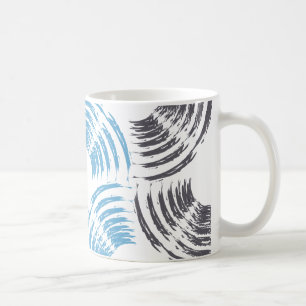 Modern, cool, trendy blue abstract brush strokes coffee mug