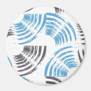 Modern, cool, trendy blue abstract brush strokes magnet