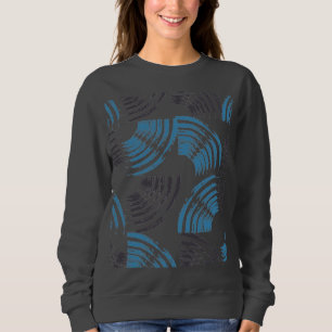 Modern, cool, trendy blue abstract brush strokes sweatshirt