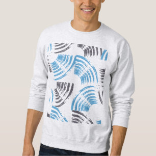 Modern, cool, trendy blue abstract brush strokes sweatshirt