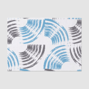 Modern, cool, trendy blue abstract brush strokes tissue paper
