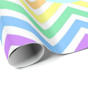 Modern, cool, trendy colourful rainbow chevron wrapping paper
