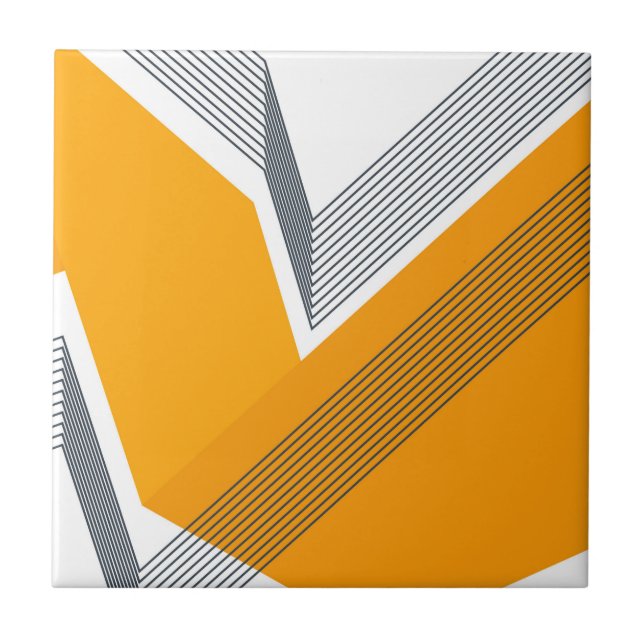 Modern, cool, trendy, urban, simple geometric art ceramic tile (Front)