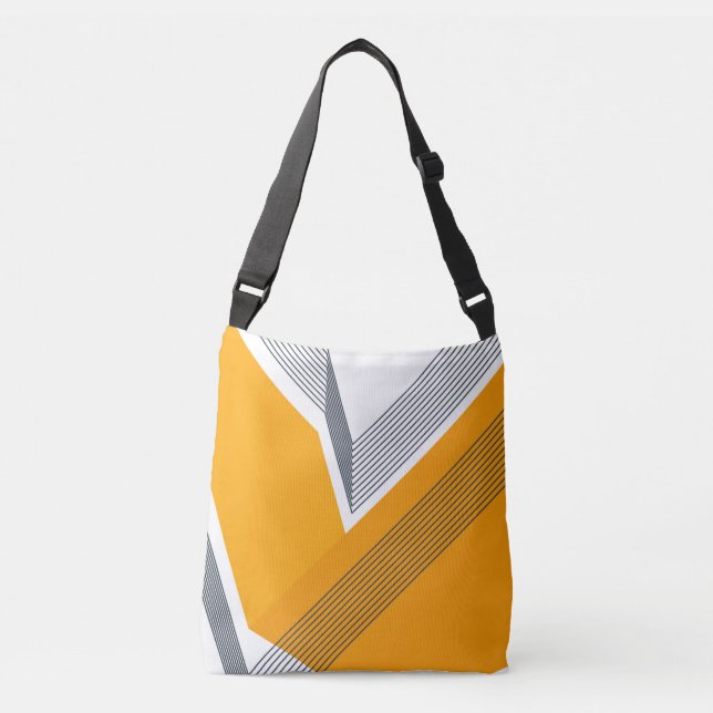 Modern, cool, trendy, urban, simple geometric art crossbody bag (Front)