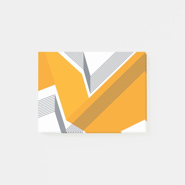 Modern, cool, trendy, urban, simple geometric art post-it notes (Front)