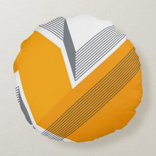Modern, cool, trendy, urban, simple geometric art round cushion