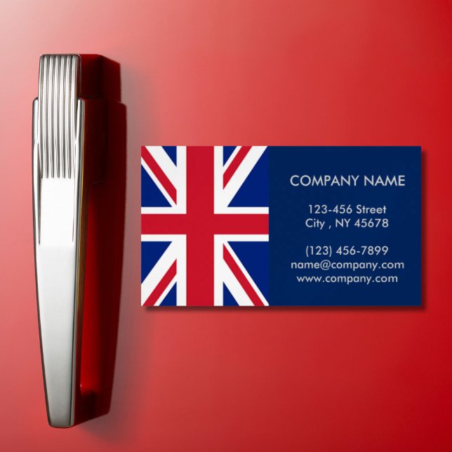 modern cool union jack flag london fashion 	Magnetic business card (modern cool union jack flag london fashion magnetic business card)