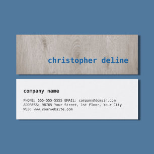 Modern Cool Wooden Blue Consultant Mini Business Card