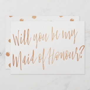 Modern Cooper "Will you be my maid of honor" Invitation