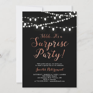 Modern Copper & Black Surprise Retirement Party Invitation