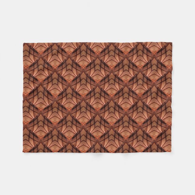 Modern Copper Coloured Pattern 034 Fleece Blanket (Front (Horizontal))