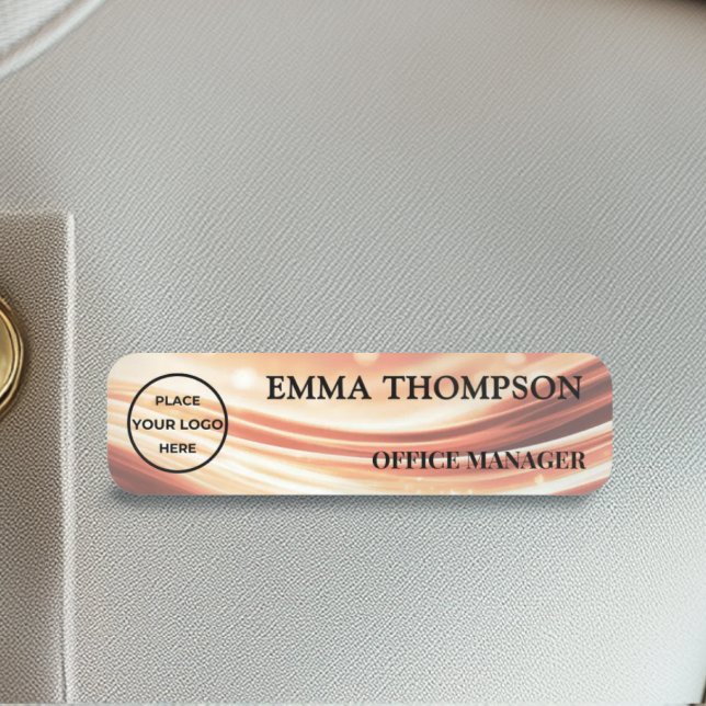 Modern Copper Fabric Design Name Badge Custom 名札 (Creator Uploaded)