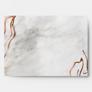 Modern Copper & Italian Marble Wedding Inspiration Envelopes