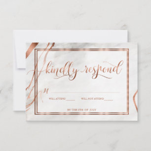 Modern Copper & Italian Marble Wedding Inspiration RSVP Card