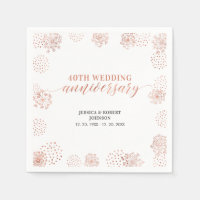 Modern Copper Red 40th Wedding Anniversary Party