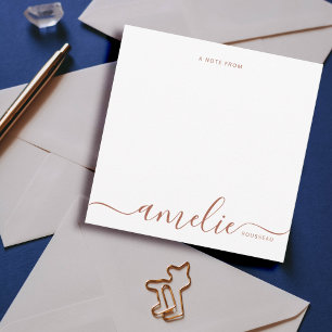 Modern Copper Script Calligraphy Monogram Card