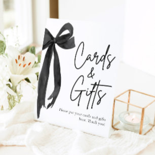 Modern Coquette Black Bow Cards and Gifts Sign