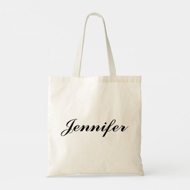 Modern Coquette Customise Name  Chic Bridesmaid  Tote Bag (Back)