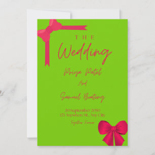 Modern Coquette Ribbon Wedding Invite