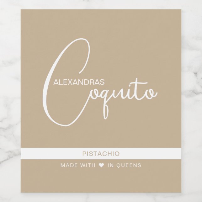 Modern Coquito Food and Beverage Label Set (Single Label)