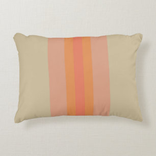 Modern Coral Beige Striped Accent Pillow