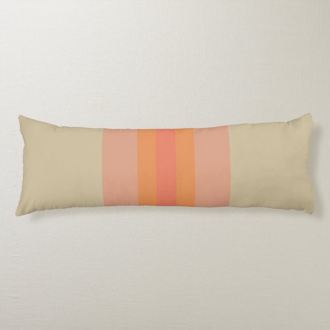 Modern Coral Beige Striped Pattern Body Cushion (Front)
