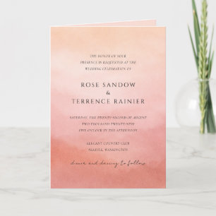 Modern Coral Coastal Chic Elegant Wedding Invitation