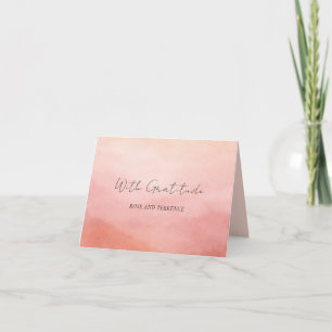 Modern Coral Coastal Chic Elegant Wedding Thank You Card