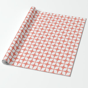 Modern Coral Geometric Wrapping Paper