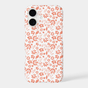 Modern Coral Peach Tropical Floral Garden Pattern