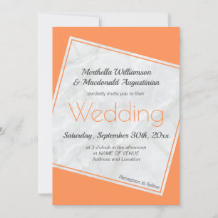 Modern Coral Peach Wedding Invitation