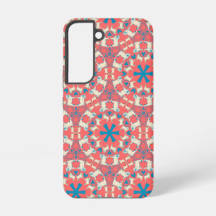 Modern coral red Pug pattern Samsung Galaxy Case