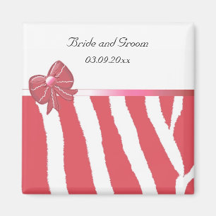 Modern Coral Save the Date Magnet
