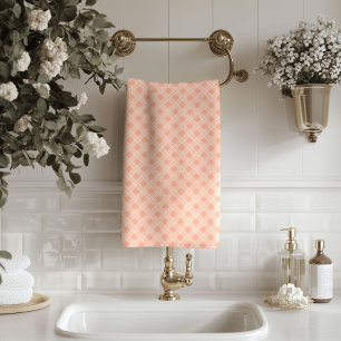 Modern Coral Tartan Towels Cozy and Refined
