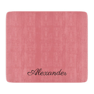Modern Coral template, Black Script Cutting Board