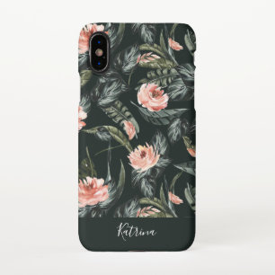 Modern Coral Tropics Pattern iPhone Case