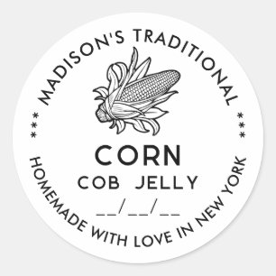 Modern corn cob jelly sticker with cob symbol