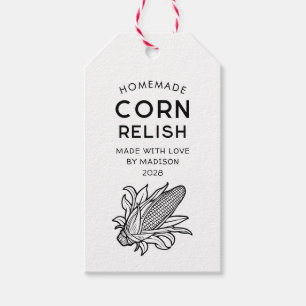 Modern corn relish homemade recipe pantry gift tags