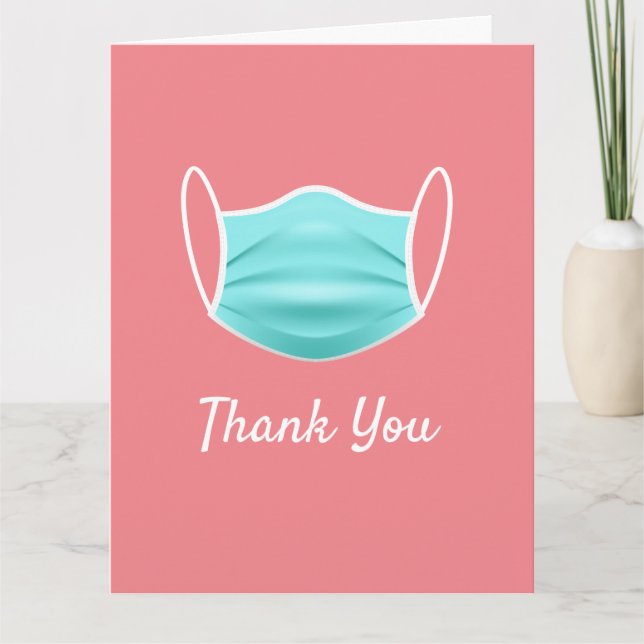 Modern Coronavirus Mask Thank You Folded Cards (Front)