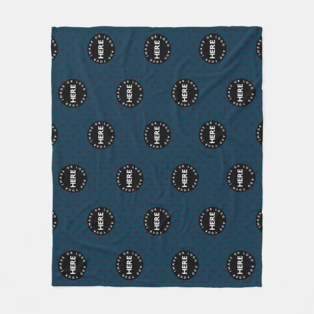 Modern Corporate Business Custom Logo Fleece Blanket (Front)