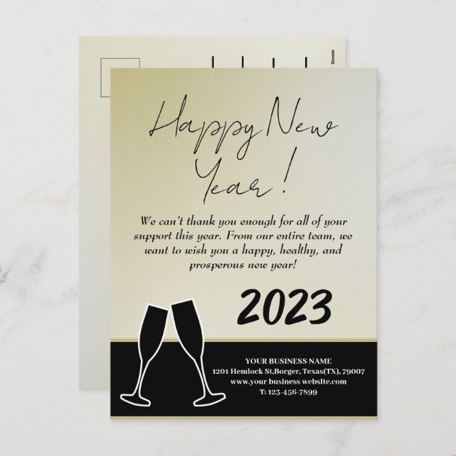 Modern Corporate Business Happy New Year 2023  Holiday Postcard (Front/Back)