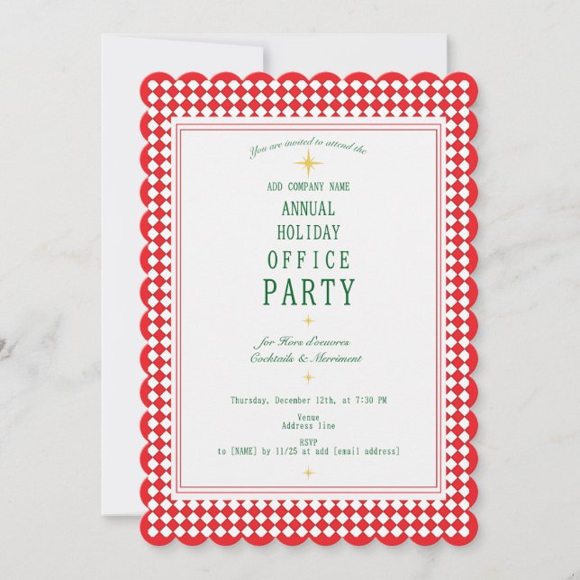 Modern Corporate Christmas Office Holiday Party Invitation (Front)