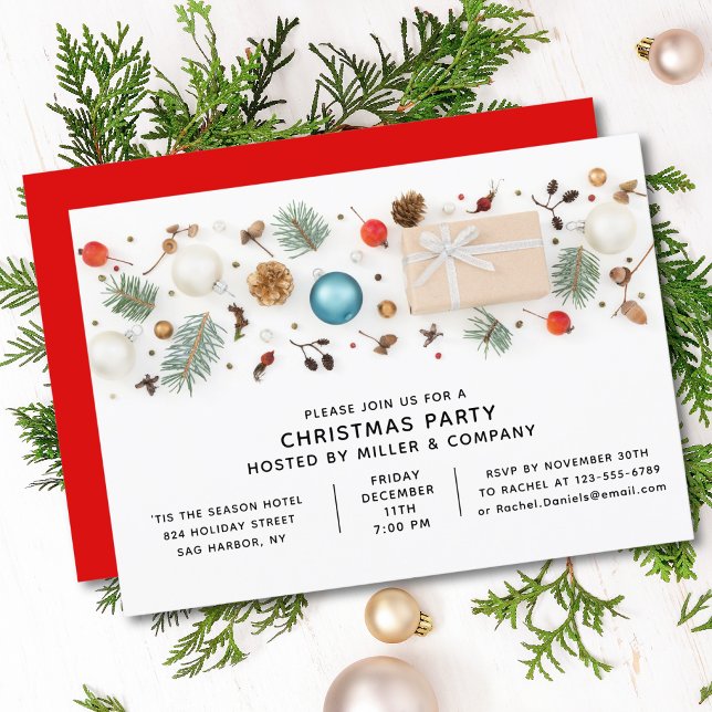 Modern Corporate Christmas Party Minimalist Chic Invitation (Creator Uploaded)
