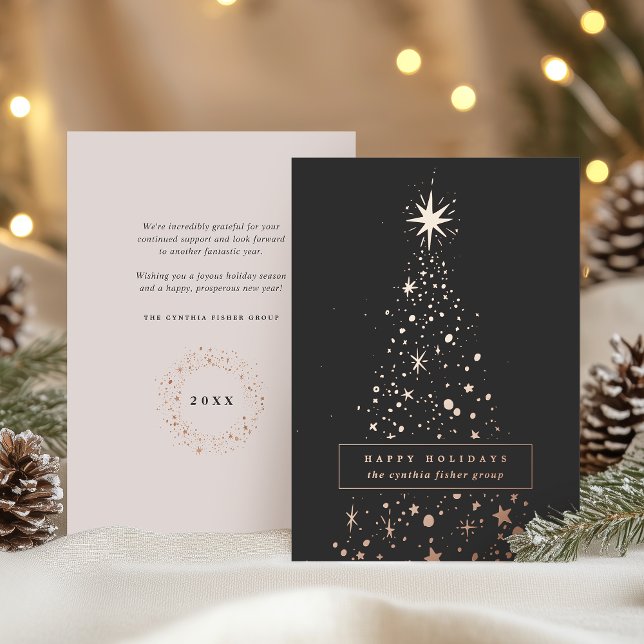 Modern Corporate Christmas Tree Foil Holiday Card (Creator Uploaded)
